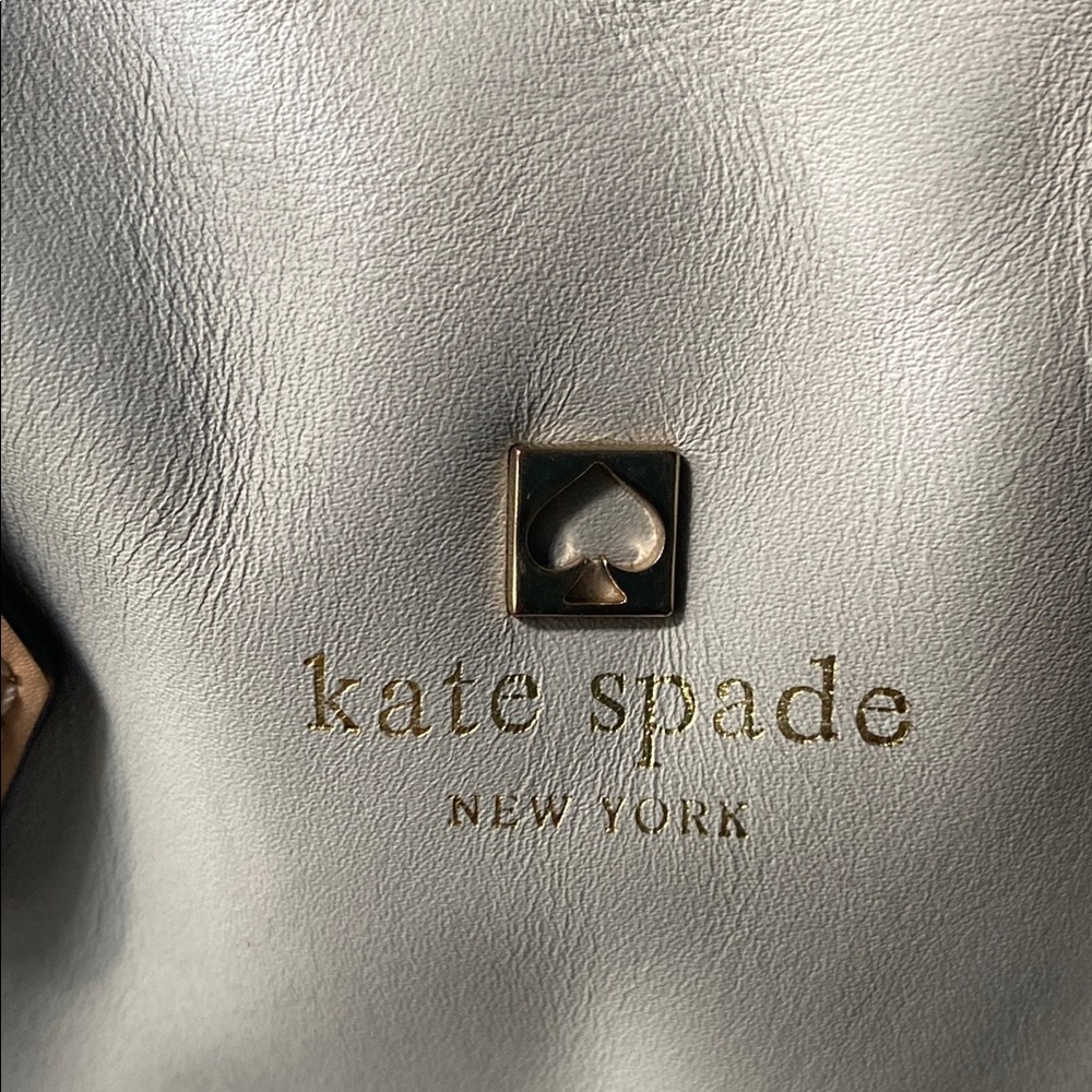 Kate Spade Gray and Tan Satchel with Geometric Details - Picture 9 of 10